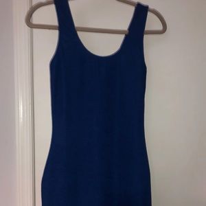 Blue bodycon mini dress. Fits great!